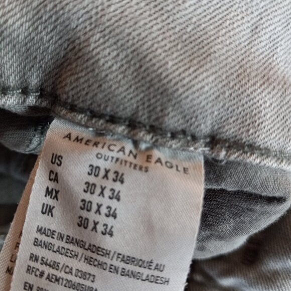 AMERICAN EAGLE Next Level Flex Graywash jeans -  Men's 34 R - Picture 3 of 4